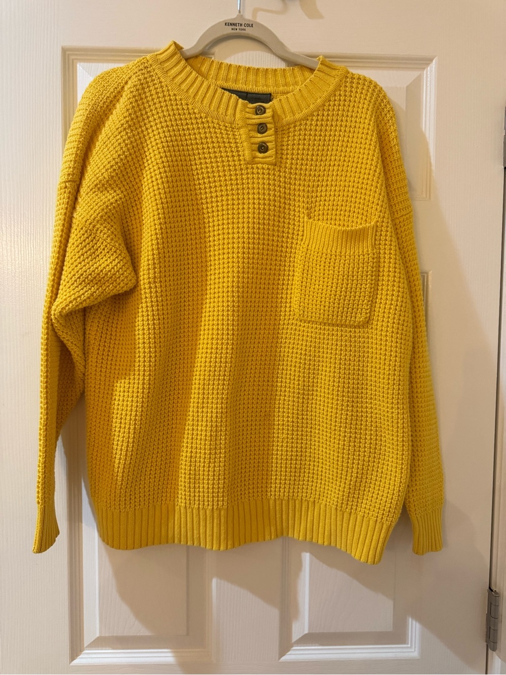 Vintage Liz Claiborne Yellow Waffle Knit Crewneck Sweater